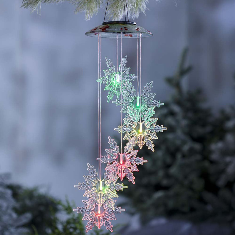 Plow & Hearth Solar Snowflakes Mobile Wind Chime & Reviews | Wayfair